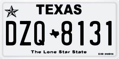 TX license plate DZQ8131