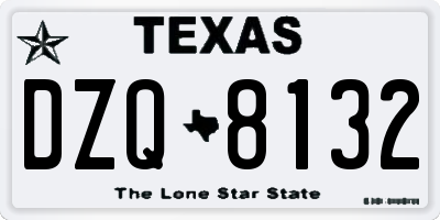 TX license plate DZQ8132