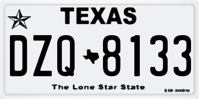 TX license plate DZQ8133