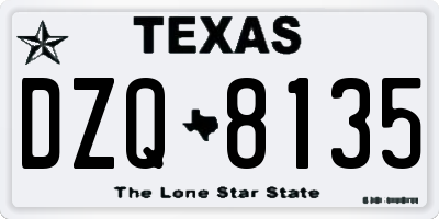 TX license plate DZQ8135