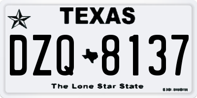 TX license plate DZQ8137