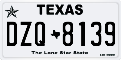TX license plate DZQ8139