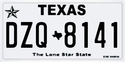 TX license plate DZQ8141