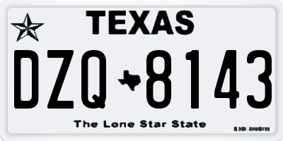 TX license plate DZQ8143