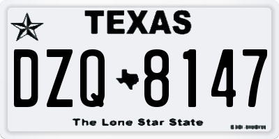 TX license plate DZQ8147