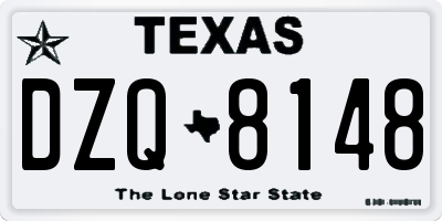 TX license plate DZQ8148