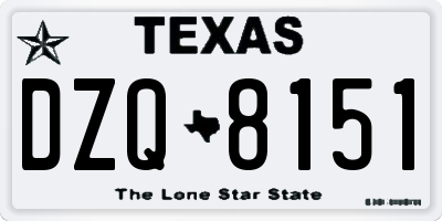 TX license plate DZQ8151