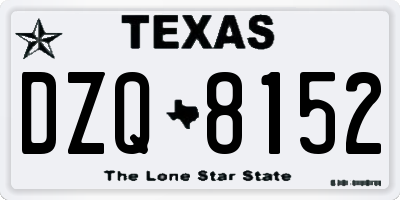TX license plate DZQ8152