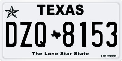 TX license plate DZQ8153