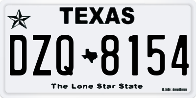 TX license plate DZQ8154