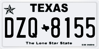 TX license plate DZQ8155