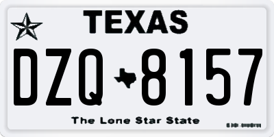 TX license plate DZQ8157