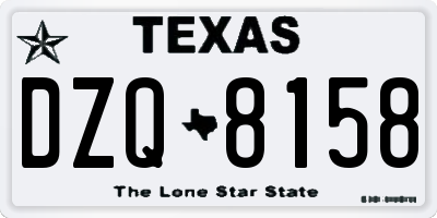 TX license plate DZQ8158