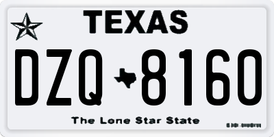 TX license plate DZQ8160
