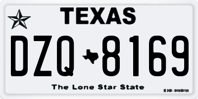 TX license plate DZQ8169