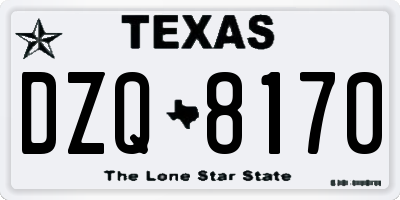 TX license plate DZQ8170