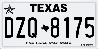 TX license plate DZQ8175