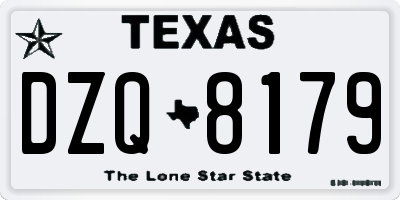 TX license plate DZQ8179