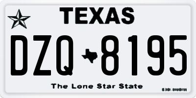 TX license plate DZQ8195