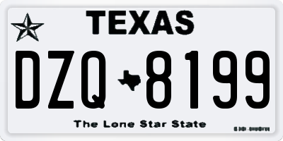 TX license plate DZQ8199
