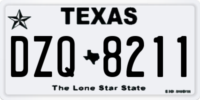 TX license plate DZQ8211