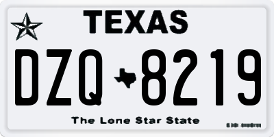 TX license plate DZQ8219