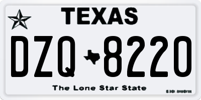 TX license plate DZQ8220