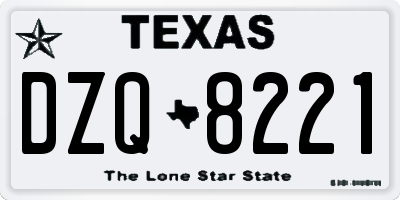 TX license plate DZQ8221
