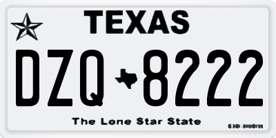 TX license plate DZQ8222