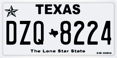 TX license plate DZQ8224