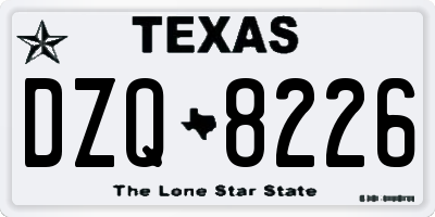 TX license plate DZQ8226
