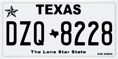 TX license plate DZQ8228