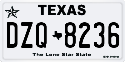 TX license plate DZQ8236