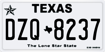 TX license plate DZQ8237