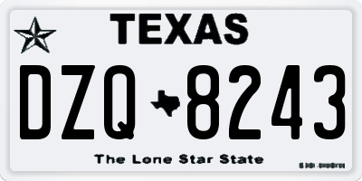 TX license plate DZQ8243