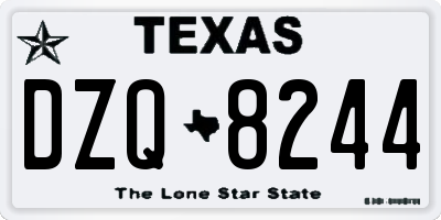 TX license plate DZQ8244