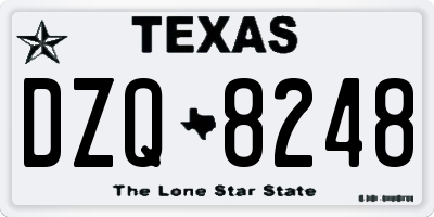 TX license plate DZQ8248