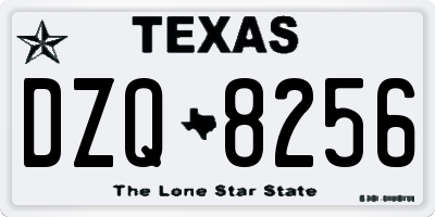 TX license plate DZQ8256