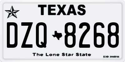 TX license plate DZQ8268
