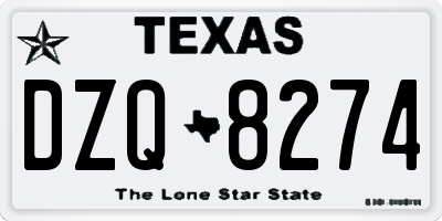 TX license plate DZQ8274