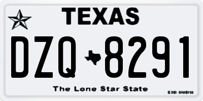 TX license plate DZQ8291