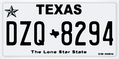 TX license plate DZQ8294