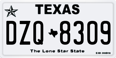 TX license plate DZQ8309