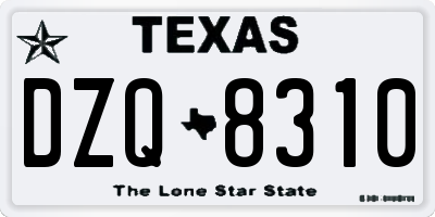 TX license plate DZQ8310