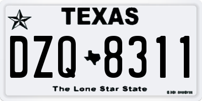 TX license plate DZQ8311