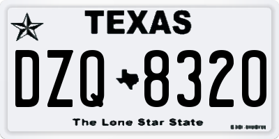 TX license plate DZQ8320
