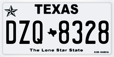 TX license plate DZQ8328
