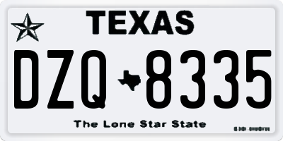 TX license plate DZQ8335