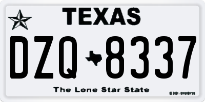 TX license plate DZQ8337