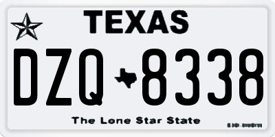 TX license plate DZQ8338
